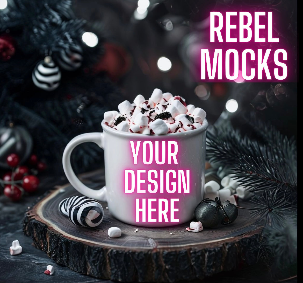 Spooky Christmas Mug Mock Up TRENDING