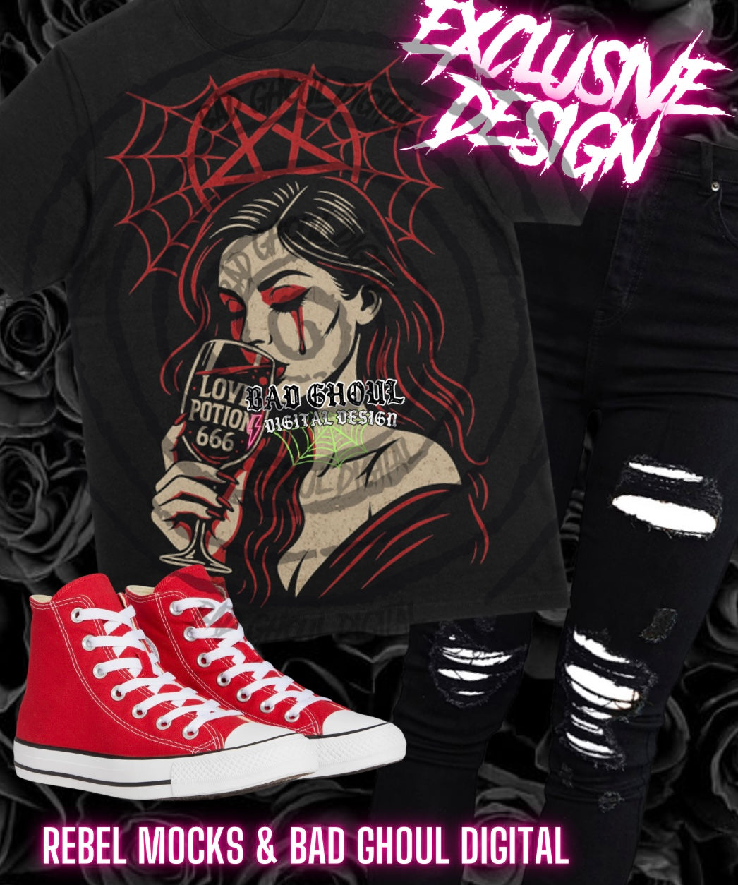 Exclusive LOVE POTION PNG DOWNLOAD BLACK FABRIC