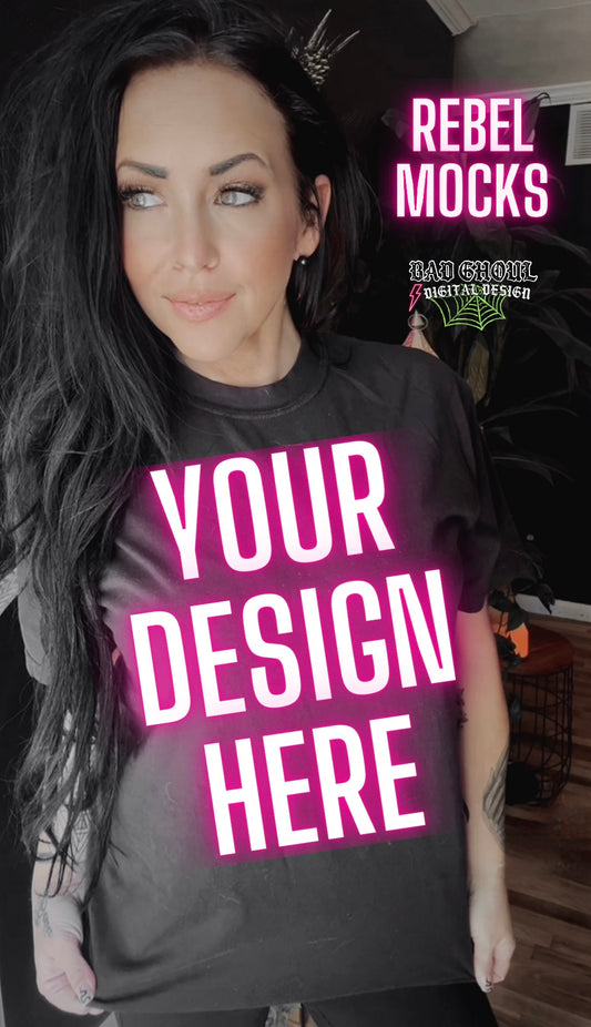 Alt Vibez Black Tee Trendy Model Mock Up