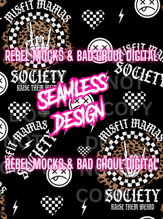 Misfit Mamas Seamless PNG Download