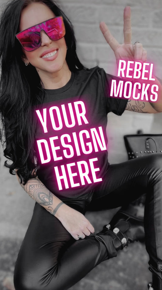 Edgy Black Tee Model Alt Vibes Mock Up