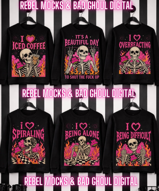 I 💜 Bundle| Black Fabric|PNG DOWNLOAD