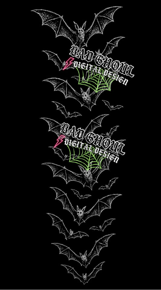 Bats - BLACK Fabric Only PNG Download