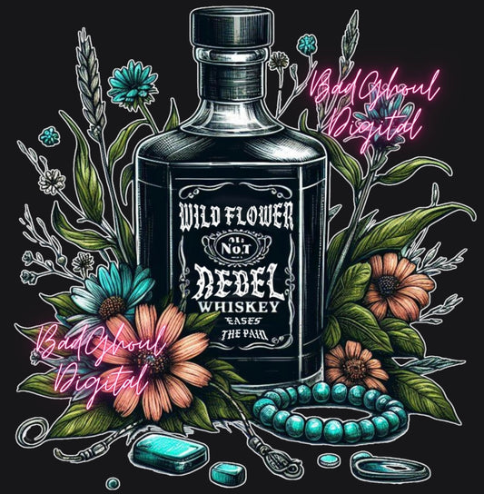 Wild Flower Whiskey PNG Download sub and DTF friendly