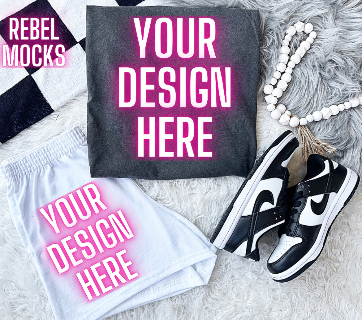 Comfort Colors Flat Lay Pepper Tee Trendy Mock Up Flat Lay