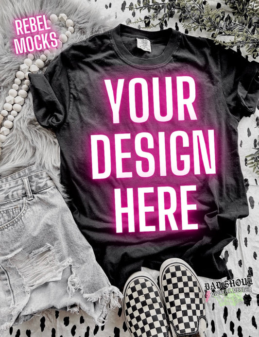 Black Flat Lay Mock Up Neutral Vibes