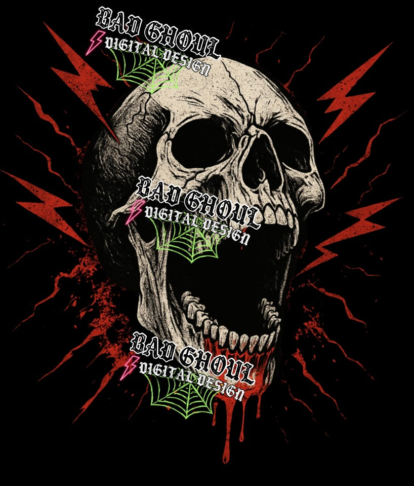 Bolt Skull PNG DOWNLOAD BLACK FAB ONLY