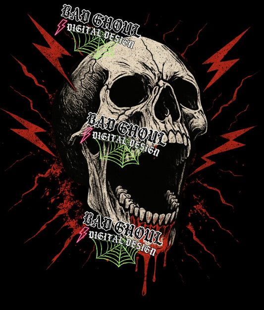 Bolt Skull PNG DOWNLOAD BLACK FAB ONLY
