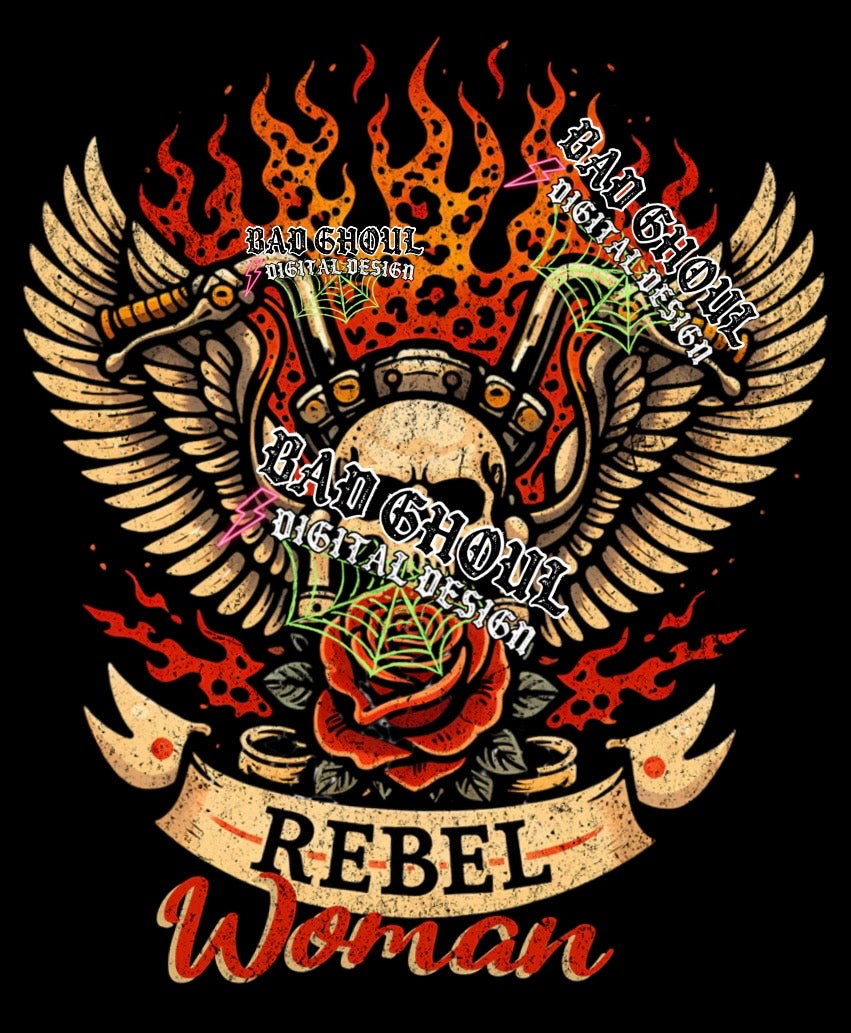 Rebel Woman| Black Fabric | PNG DOWNLOAD