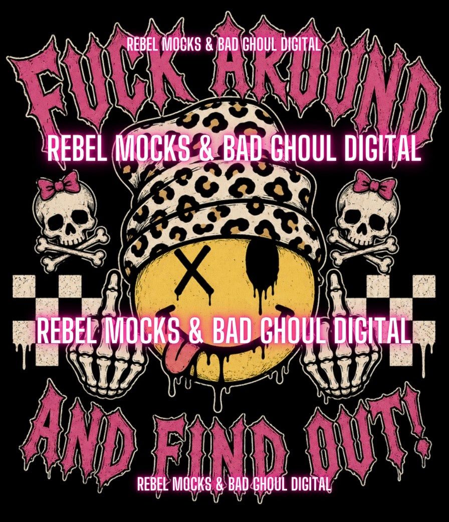 Fuck Around| Black Fabric Ultra Grunge |PNG DOWNLOAD