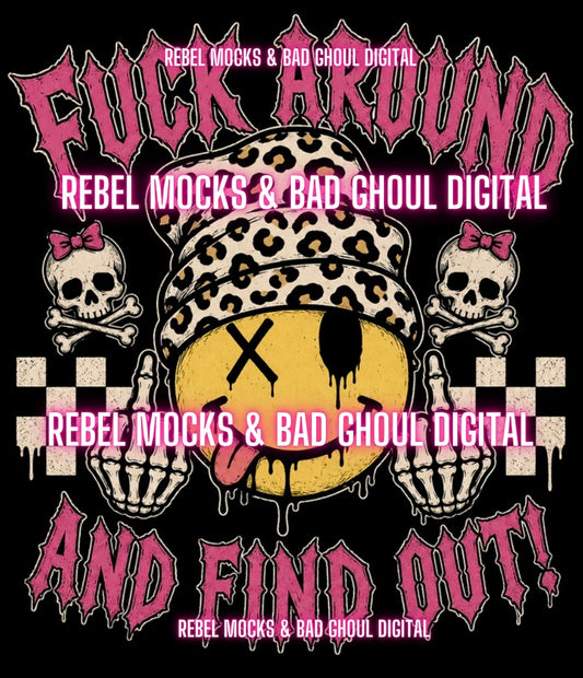 Fuck Around| Black Fabric Ultra Grunge |PNG DOWNLOAD
