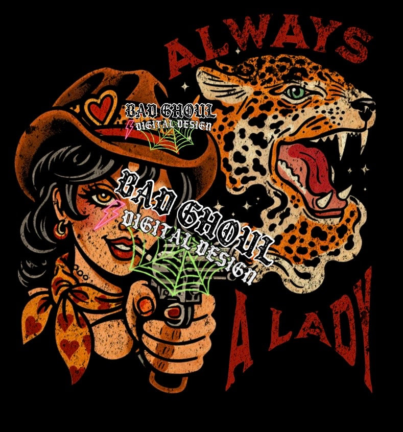 Always A Lady| Black Fabric | PNG DOWNLOAD