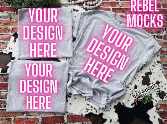 Ash Tee Flat Lay Collage Mock Up trendy