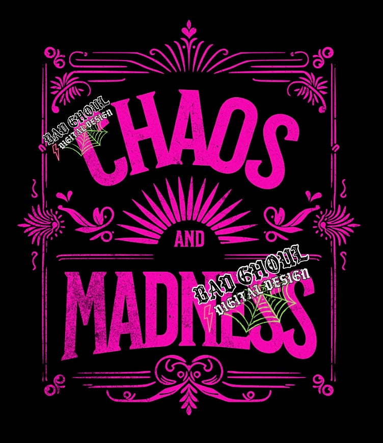 Chaos and Madness White & Pink PNG Download 2 files
