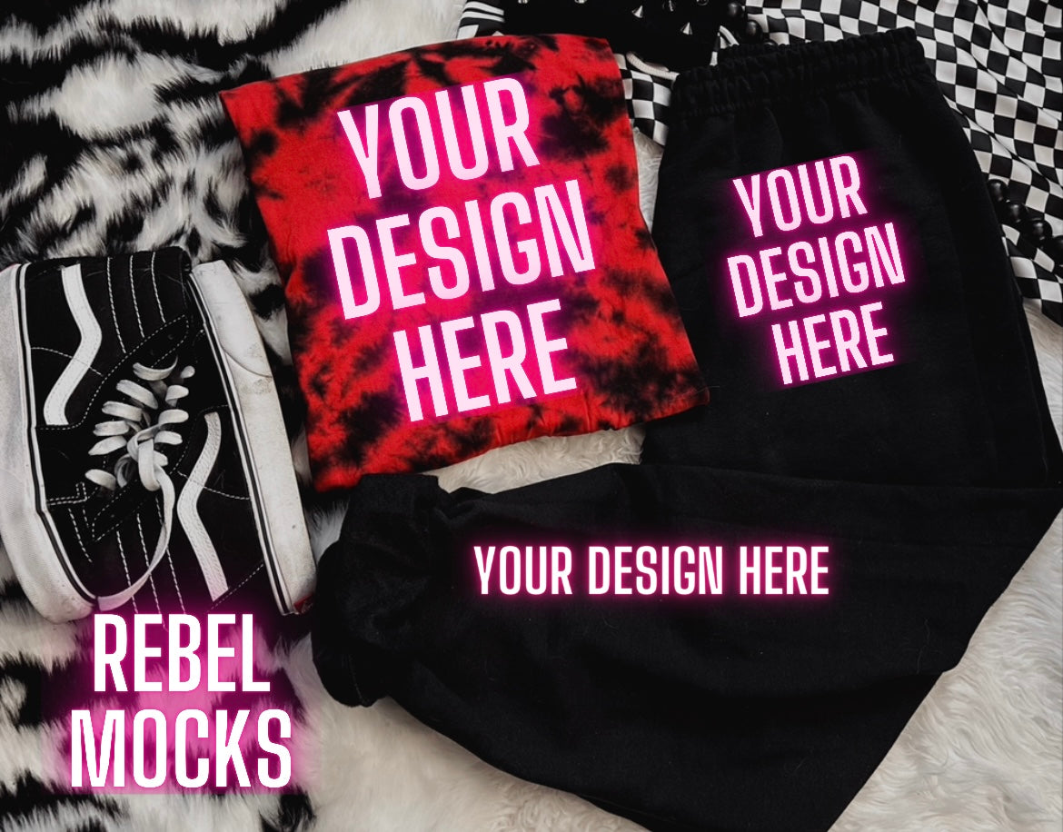 Alt Vibes Red and Black Sweat Set Mock Up TRENDING tee or hoodie