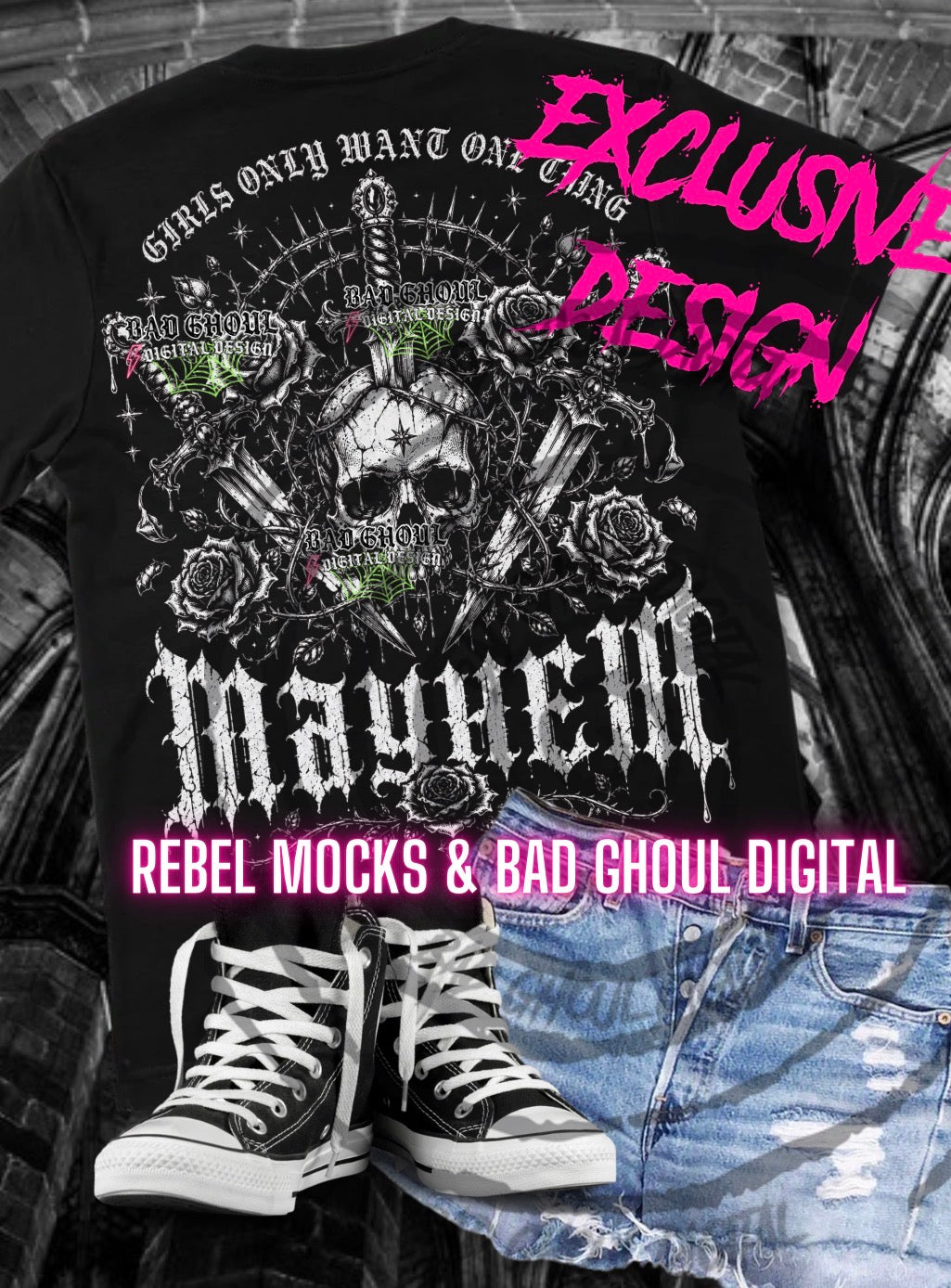 EXCLUSIVE | Mayhem| PNG DOWNLOAD| Black Fabric