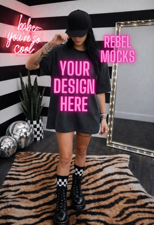 Pepper Tee|Edgy Alternative Mock Up