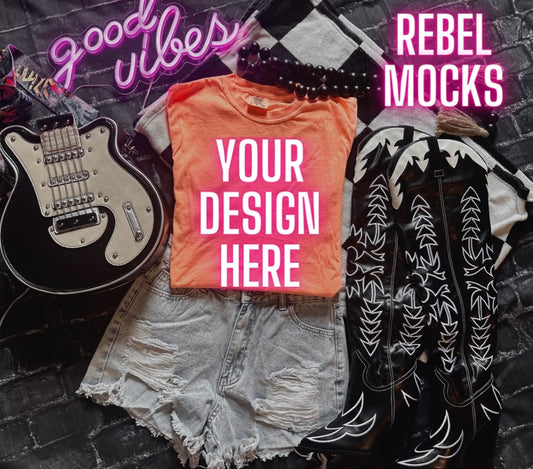 Neon Canteloup Flat Lay Trendy Mock Up EDGY