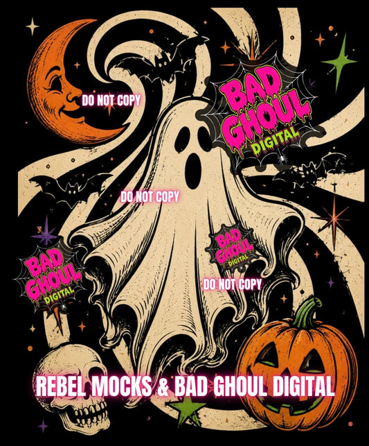 Retro Halloween | Black Fabric|PNG DOWNLOAD