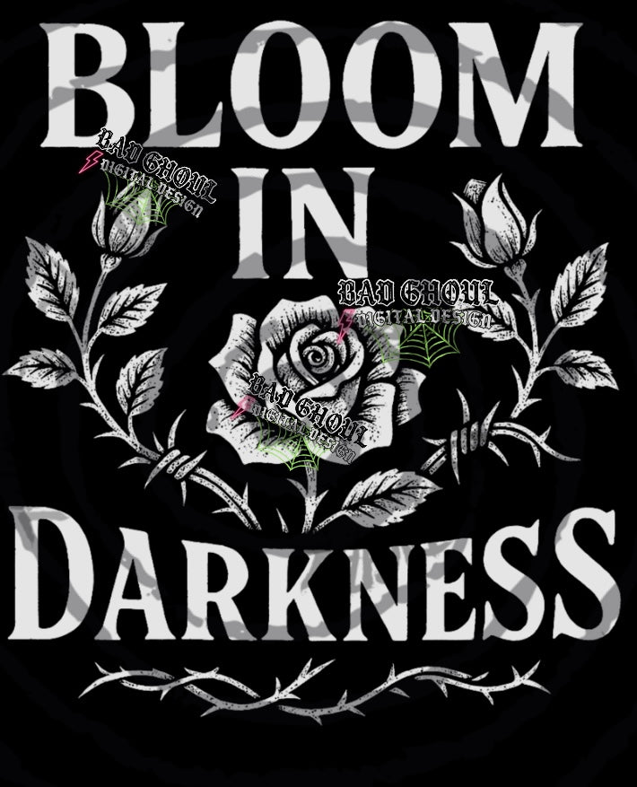 Bloom In Darkness PNG DOWNLOAD Black Fabric Only