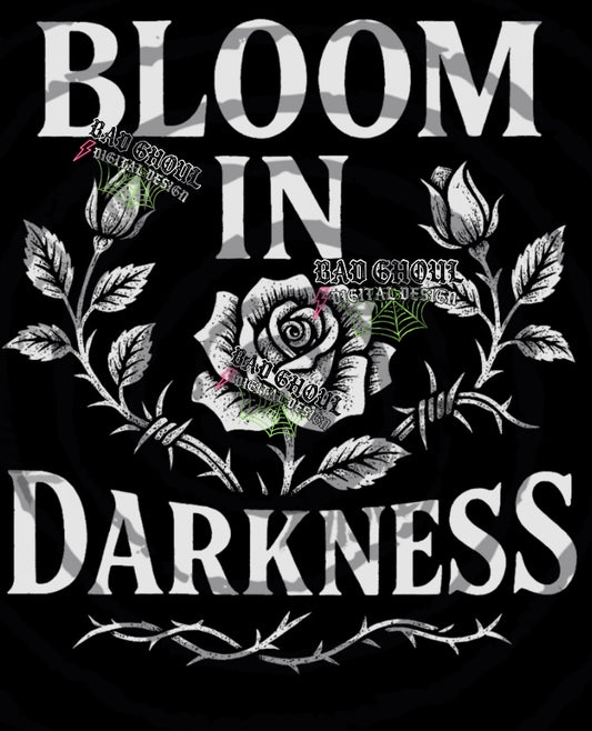 Bloom In Darkness PNG DOWNLOAD Black Fabric Only