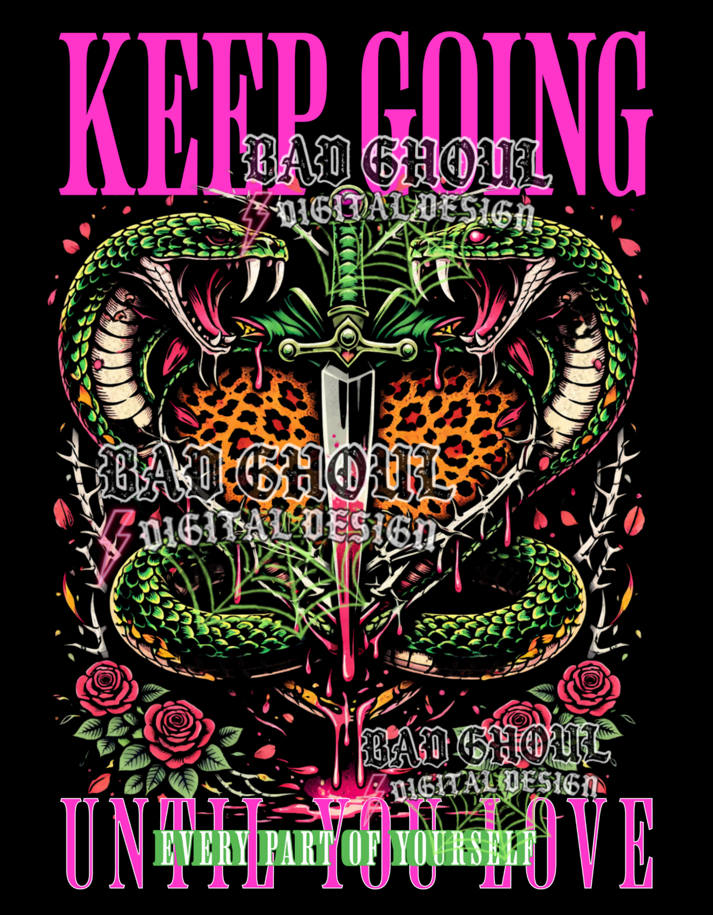 Keep going until you love every part of yourself | PNG DOWNLOAD BLACK FAB ONLY