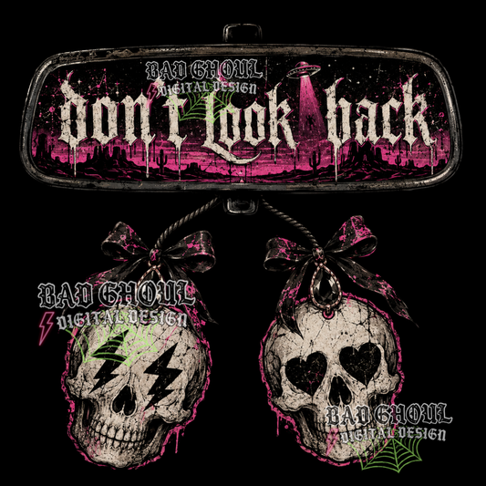 Don't look back | PNG DOWNLOAD | Black Fabric Only
