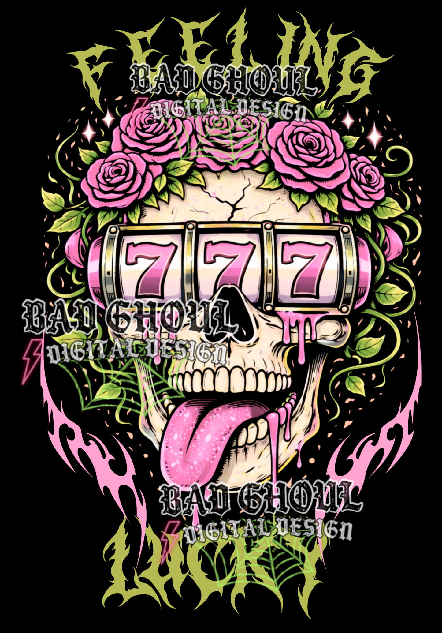 Feeling Lucky | PNG DOWNLOAD BLACK FAB ONLY