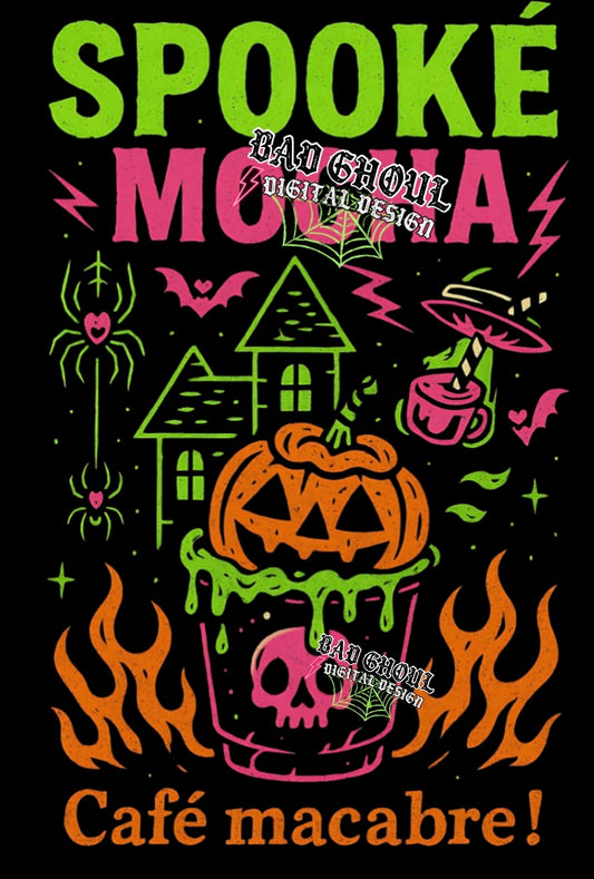Spooke Mocha PNG Download BLACK FABRIC ONLY