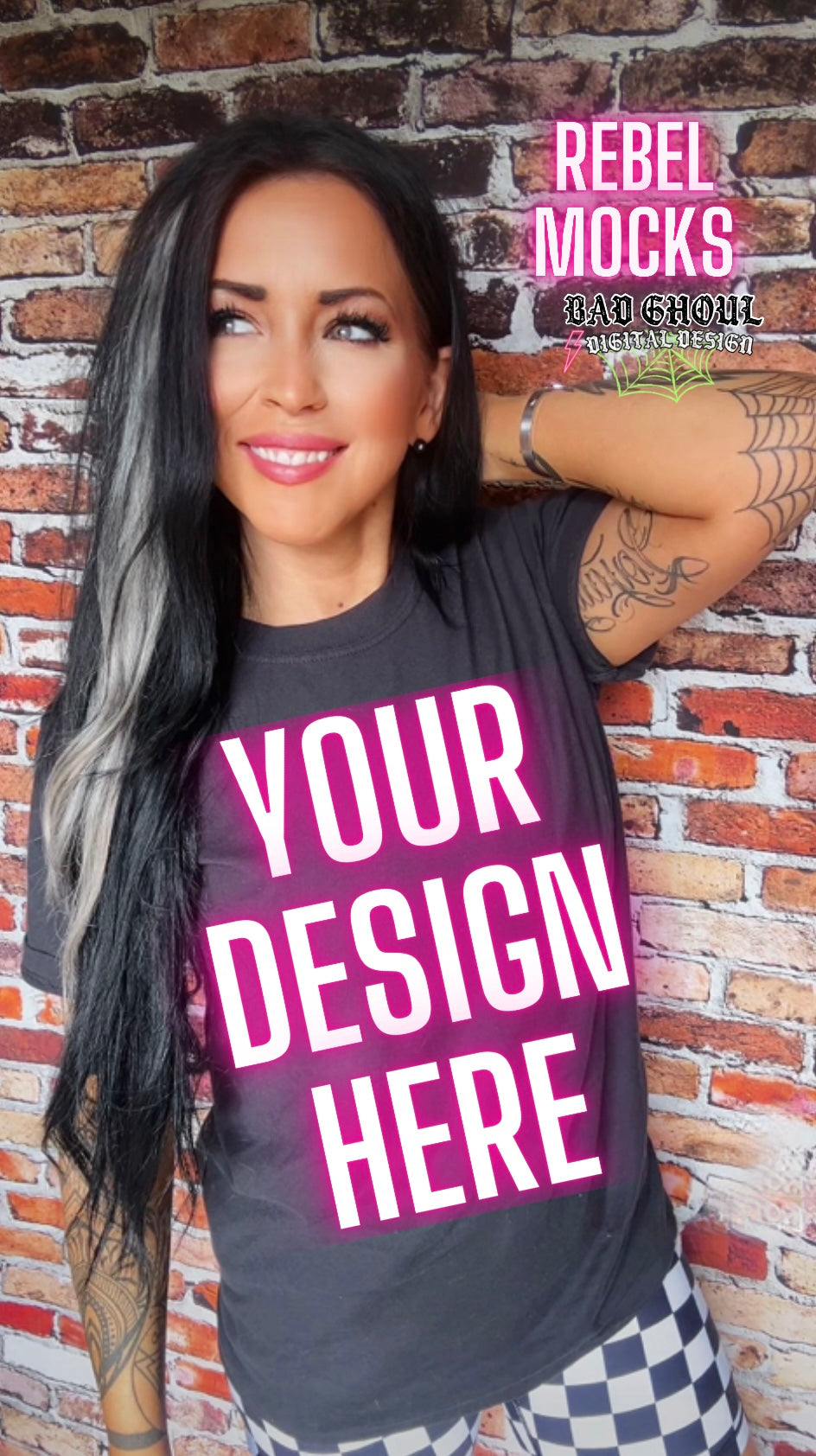 Black Tee  IRL Model Mock Up trendy