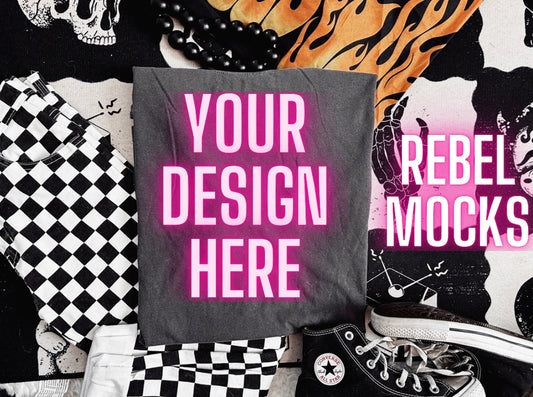 CC Pepper Edgy Alt Trendy Mock Up Flat Lay