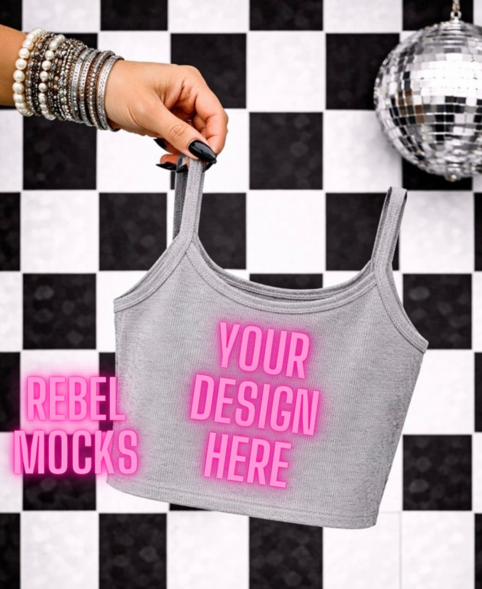 Bella 1012 Gray Tank Top| Edgy Alternative Mock Up