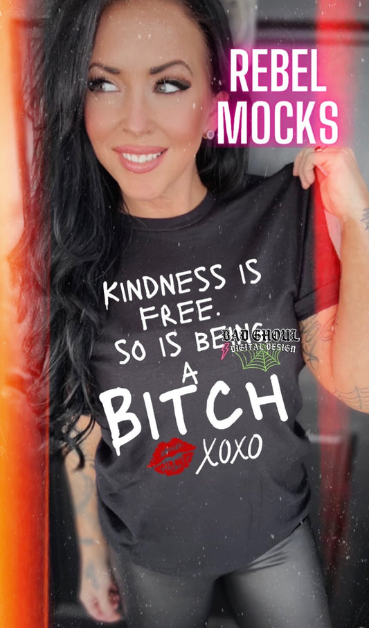 Kindness is Free PNG Download black and white
