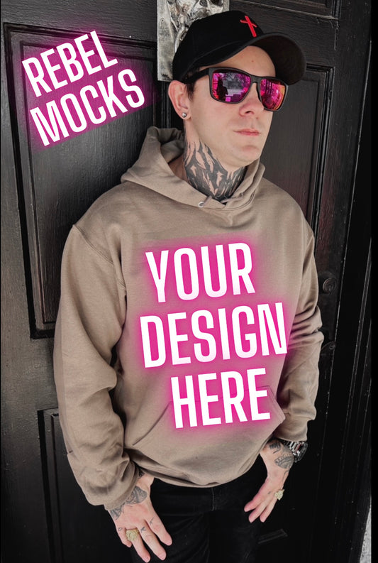 Mens Alt Style jerzee safari Hoodie Model Mock Up