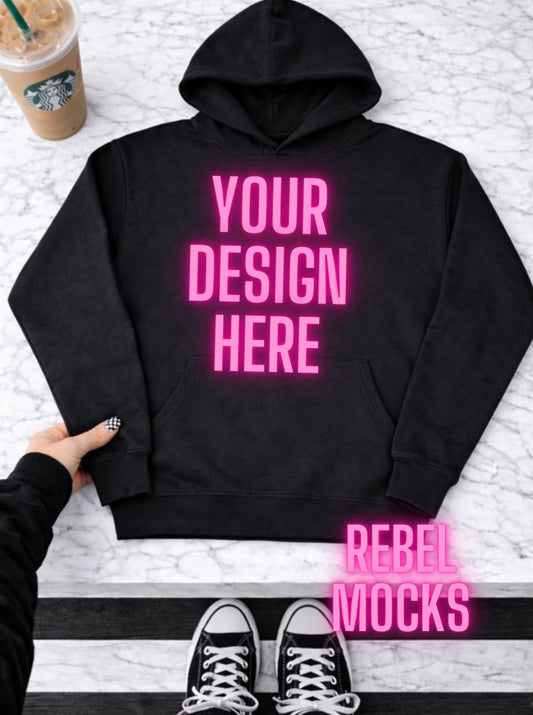 Black Hoodie | Edgy Alternative Mock Up
