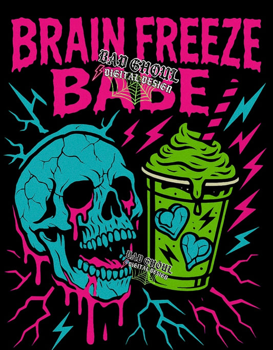 Brain Freeze Babe PNG Download BLACK FABRIC ONLY