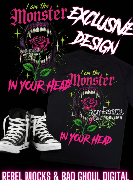 EXCLUSIVE I Am The Monster In YOur Head BLACK Fabric ONLY PNG Download