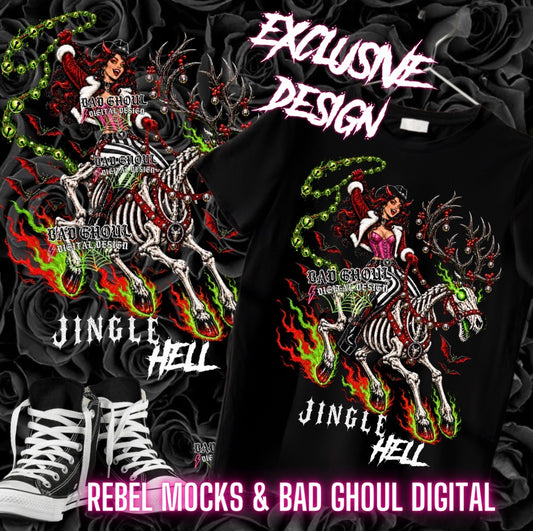 EXCLUSIVE | Jingle Hell | PNG DOWNLOAD| Black Fabric