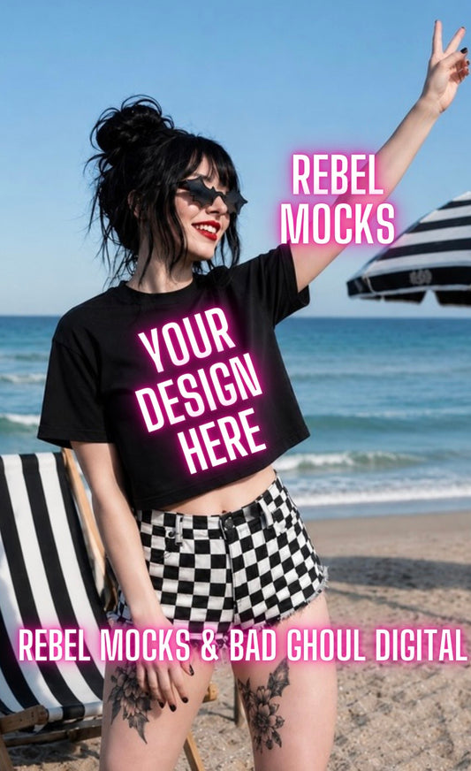 Black Tee|Edgy Alternative Summer Mock Up