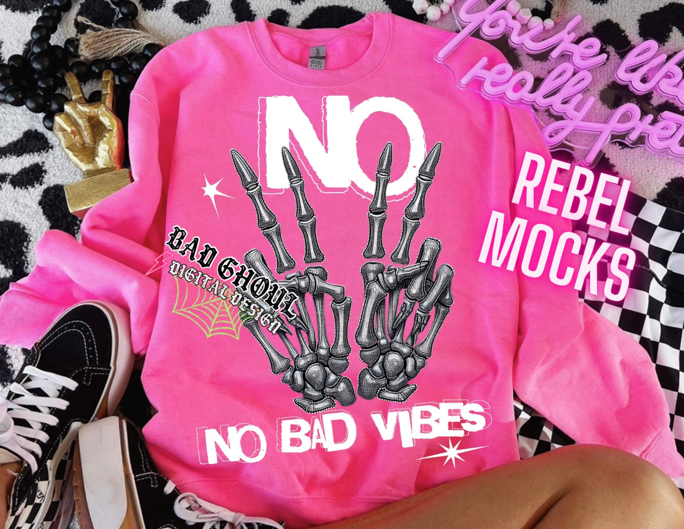 Faux Bling No Bad Vibes PNG Download