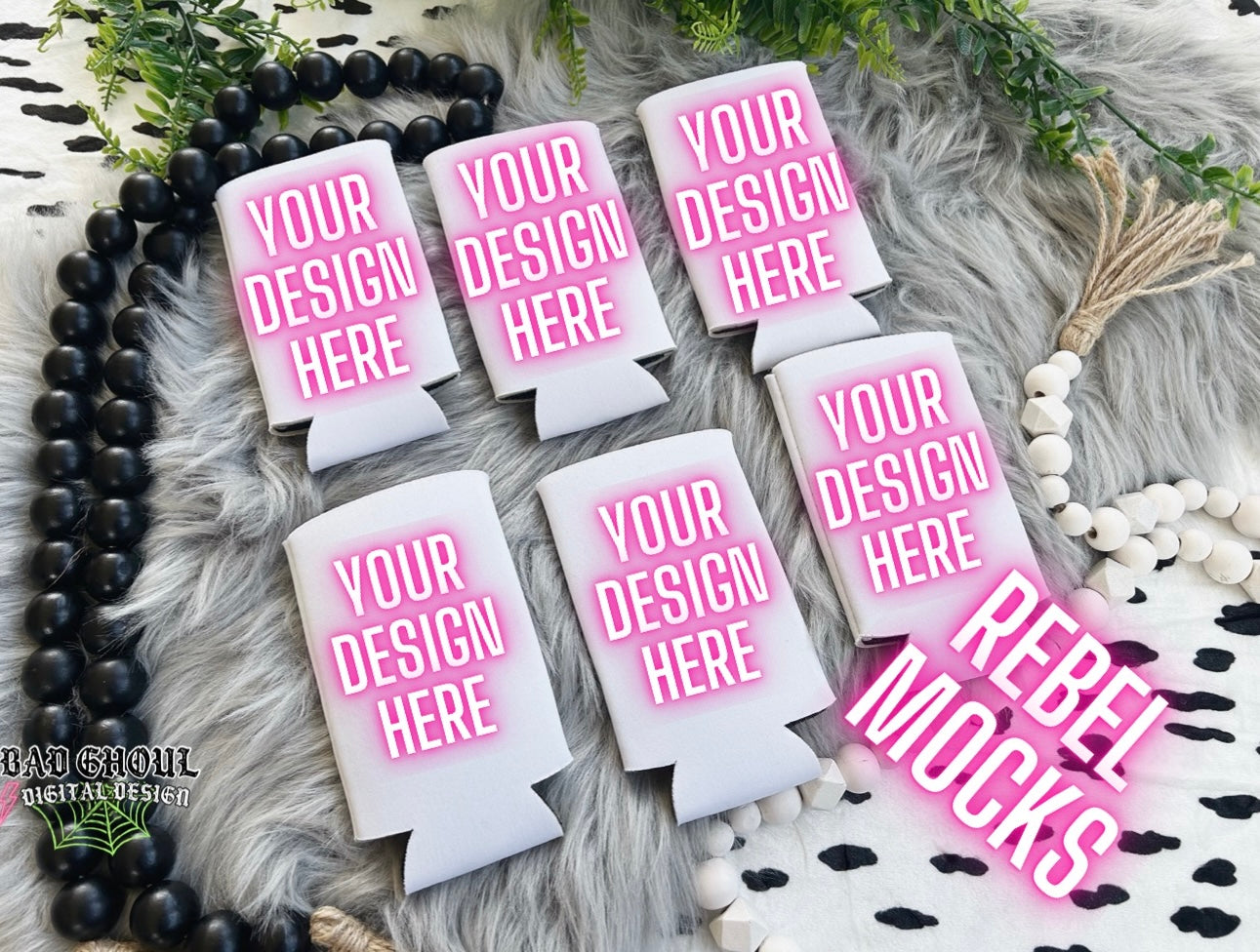 Koozie Flat Lay Mock Up Trendy Vibes