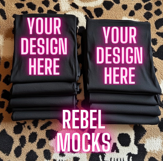 Black Tee Trendy Flat Lay Mock Up