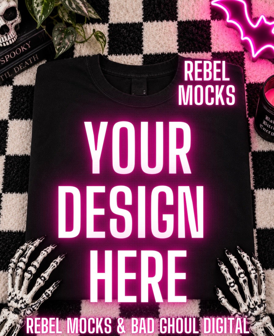 Black Tee |Edgy Alternative Mock Up