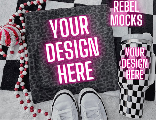 Black Leopard LAT Holiday Flat Lay Mock Up