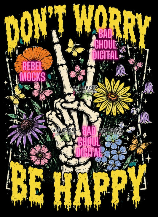 Don’t Worry|Black Fabric|PNG DOWNLOAD