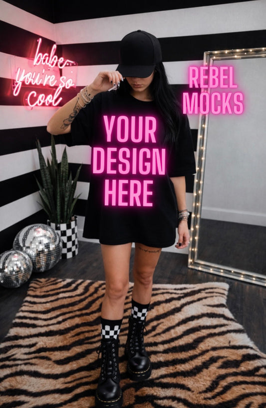 Black Tee|Edgy Alternative Mock Up