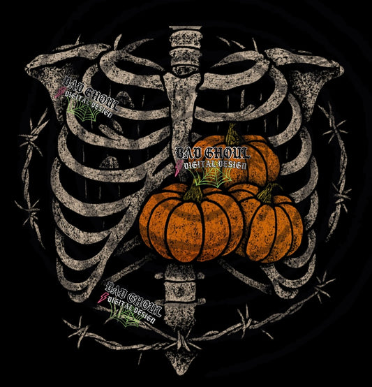 Pumpkin Ribcage PNG DOWNLOAD black Fab Only