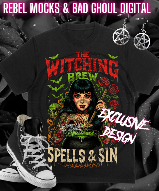 Exclusive Spells & Sin PNG DOWNLOAD Black Fabric ONLY