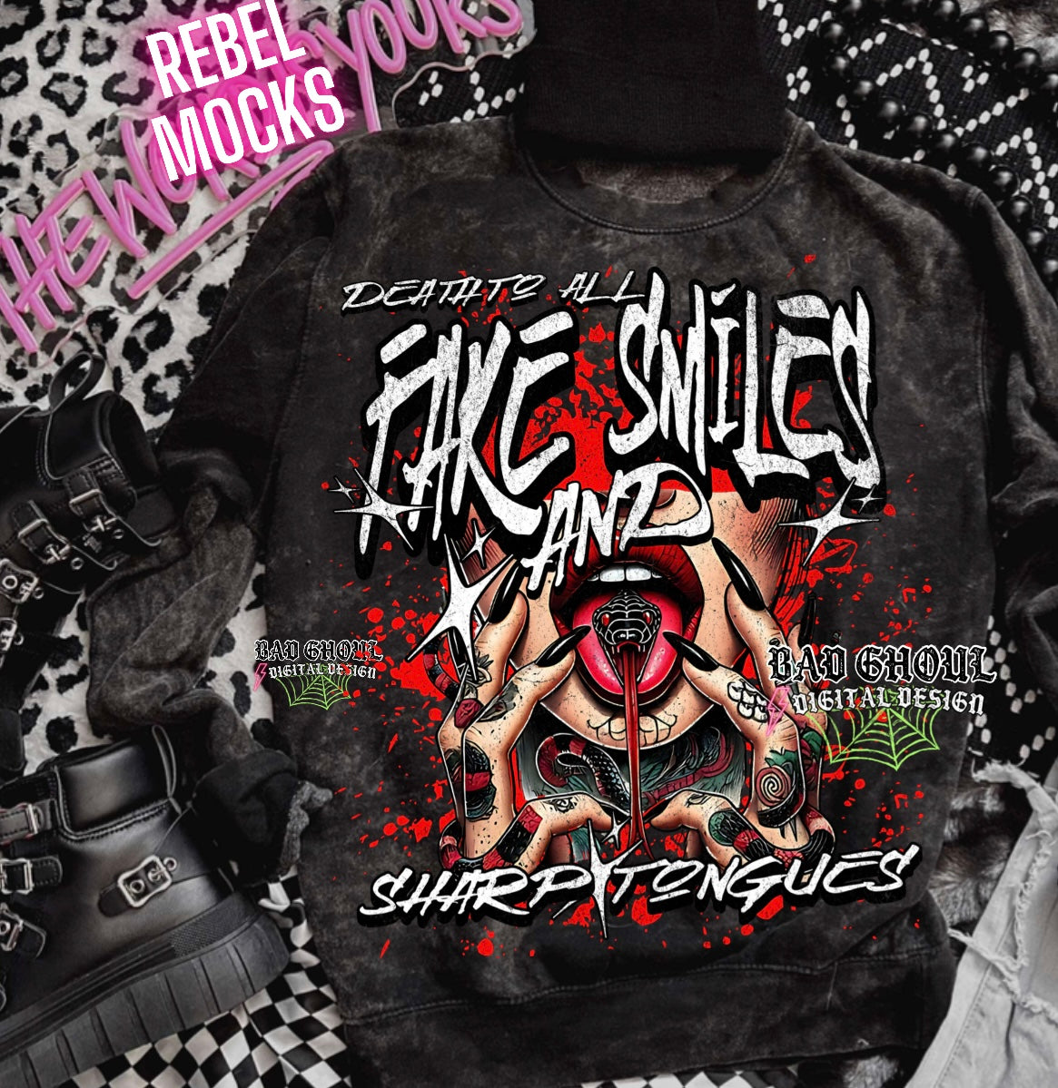 Exclusive Death To Fake Smiles And Sharp Tongues PNG Download