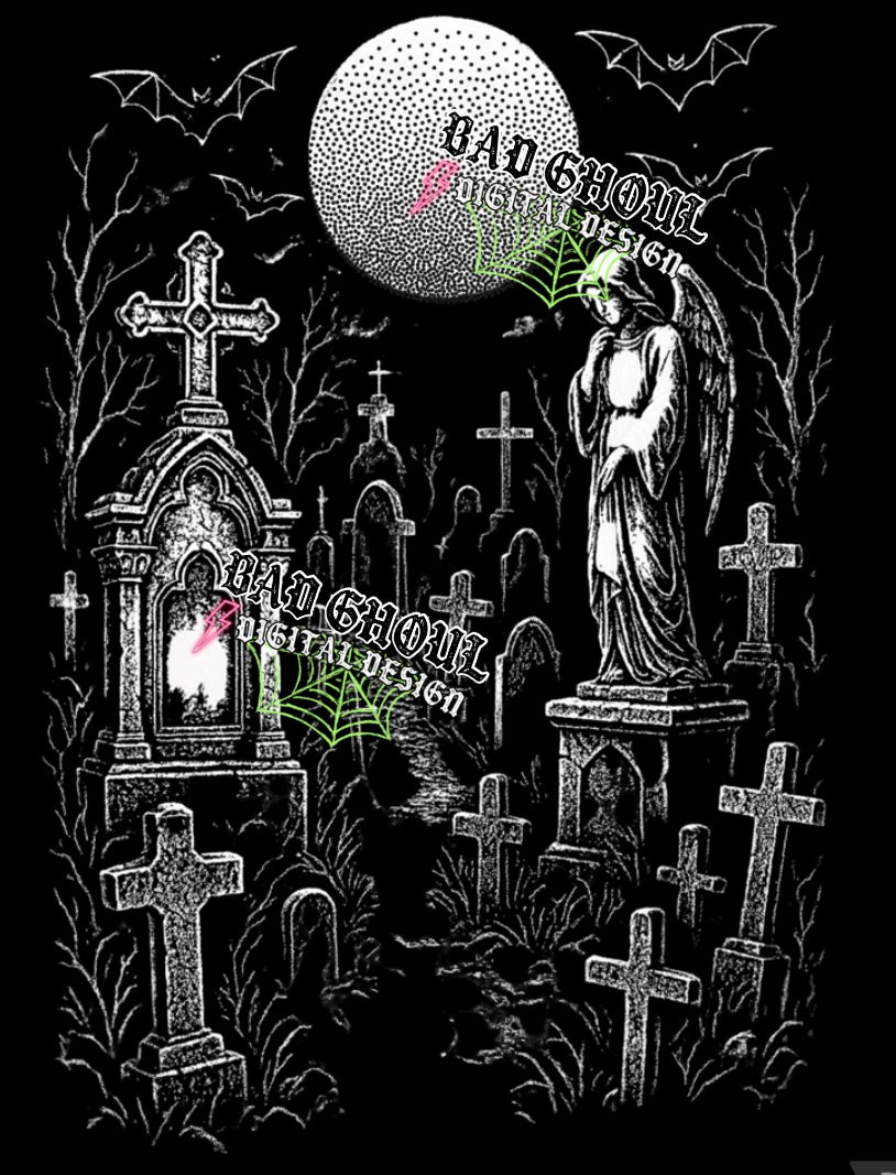 Cemetary- BLACK Fabric Only PNG Download